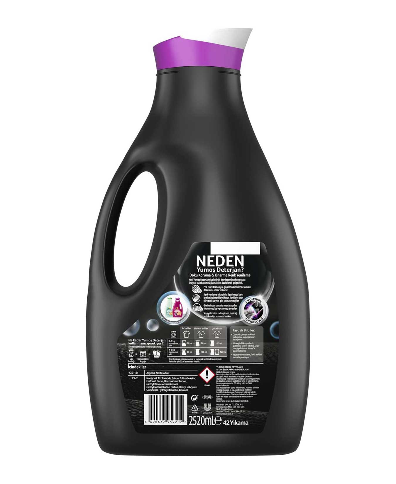 Yumoş Sıvı Çamaşır Deterjanı 2520 ml Siyah Bakım