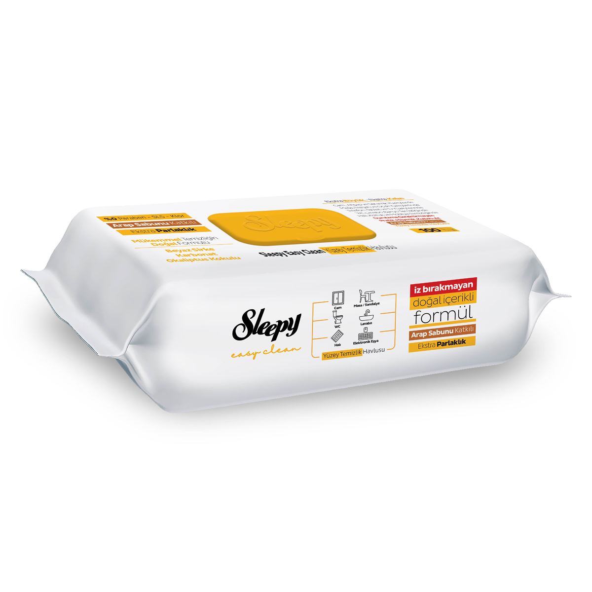 Sleepy Easy Clean Arap Sabunu Katkılı Yüzey Temizlik Havlusu 100 Yaprak