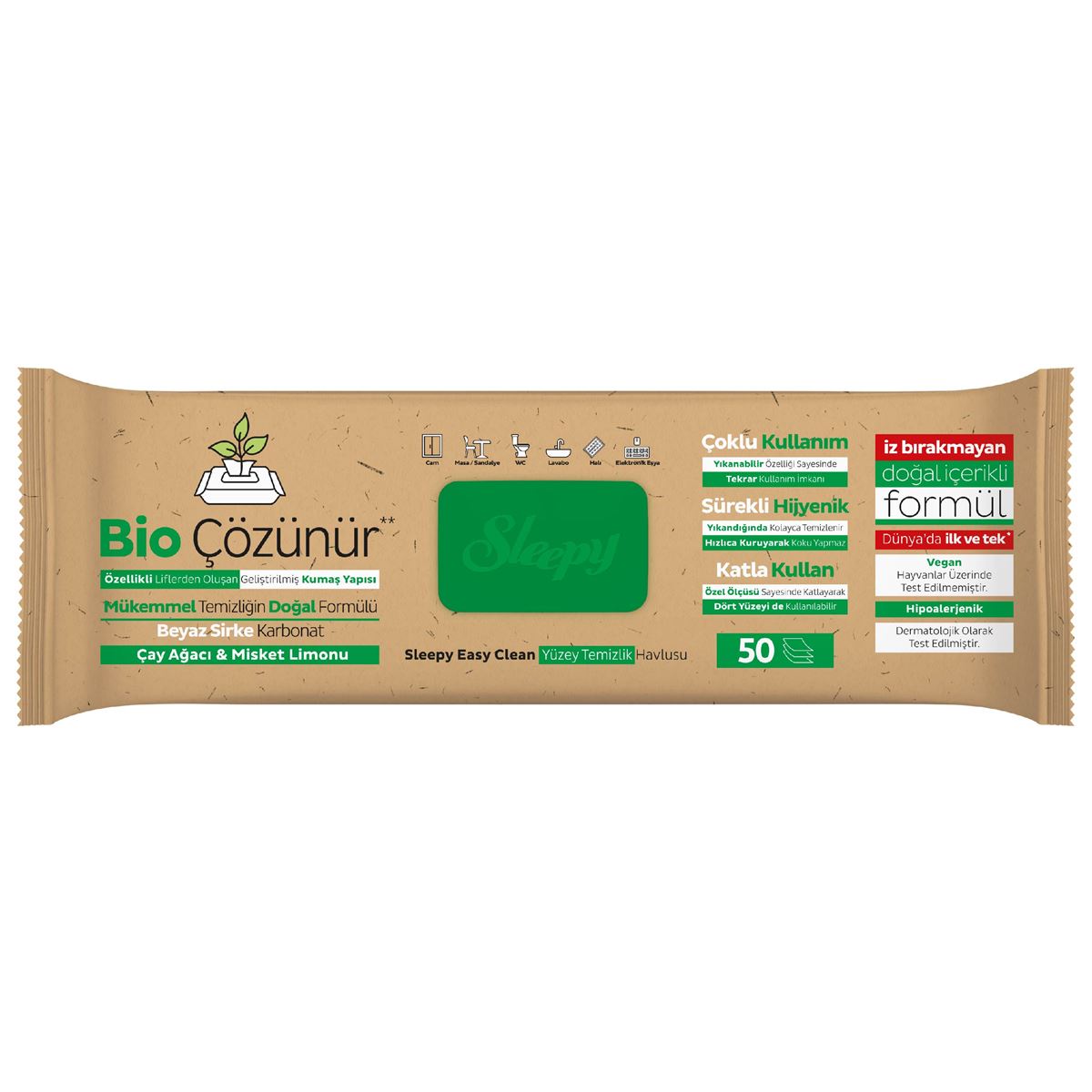 🍋 Sleepy Easy Clean Bio-Soluble Wet Wipes – Tea Tree & Lime