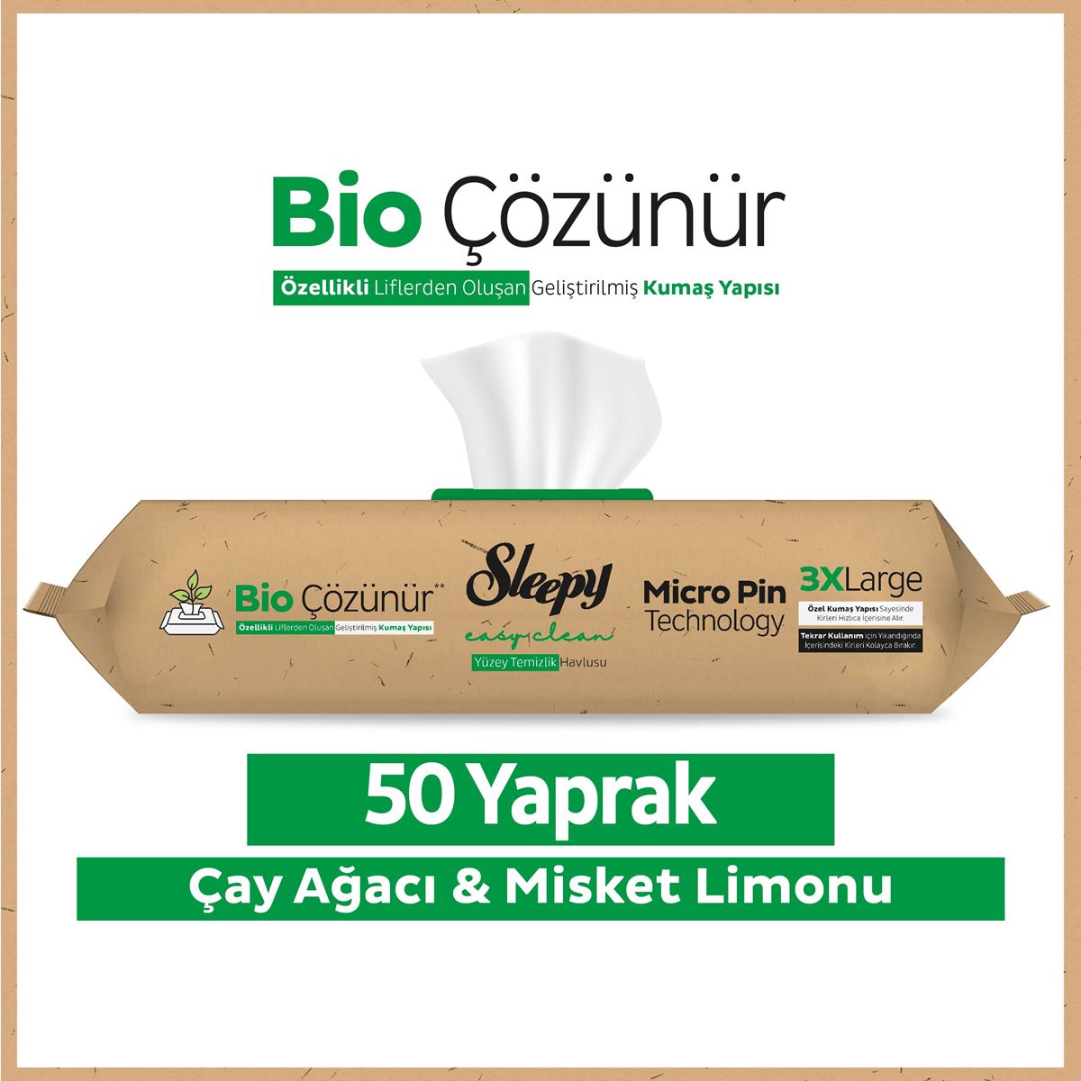 🍋 Sleepy Easy Clean Bio-Soluble Wet Wipes – Tea Tree & Lime
