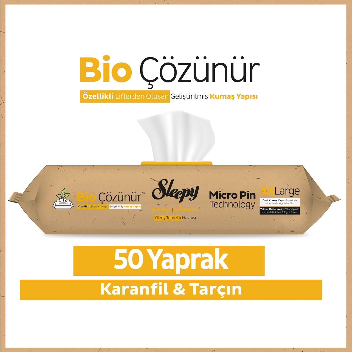 Sleepy Easy Clean Bio-Soluble Wet Wipes – Clove & Cinnamon