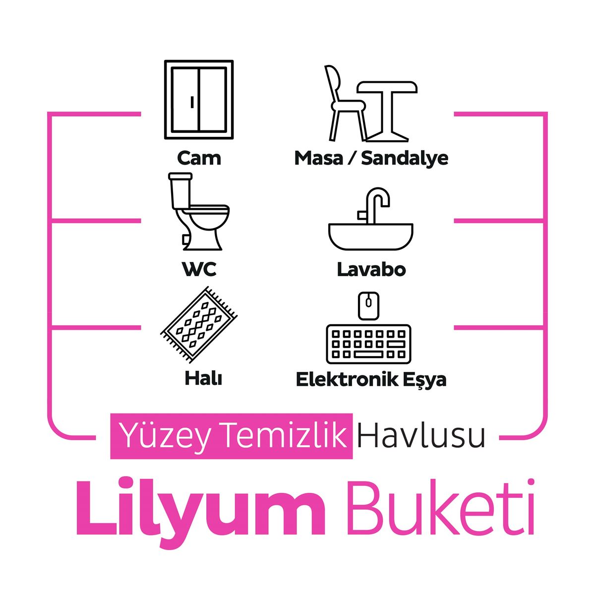 Sleepy Easy Clean Lilyum Buketi Yüzey Temizlik Havlusu 100 Yaprak