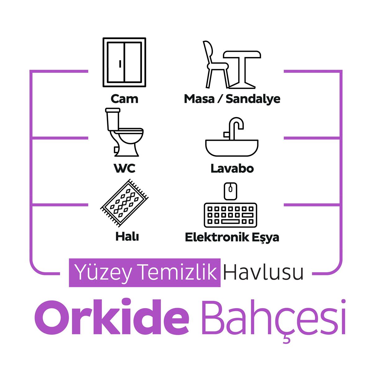 Sleepy Easy Clean Orkide Bahçesi Yüzey Temizlik Havlusu 100 Yaprak
