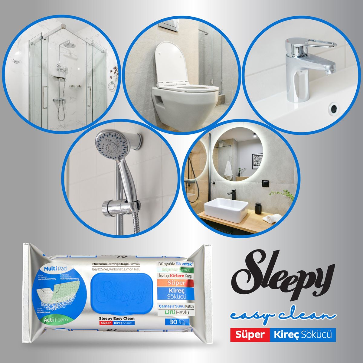 Sleepy Super Limescale Remover Wipes - 30 Sheets