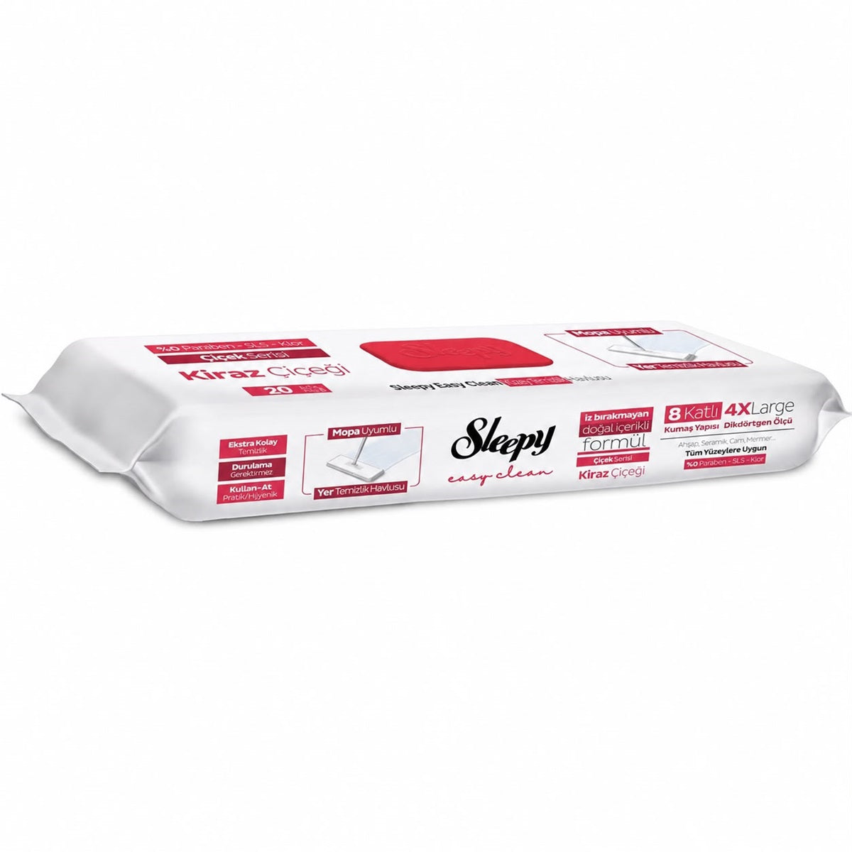 Sleepy Easy Clean Cherry Blossom Mop-Compatible Floor Cleaning Wipes – 20 Sheets