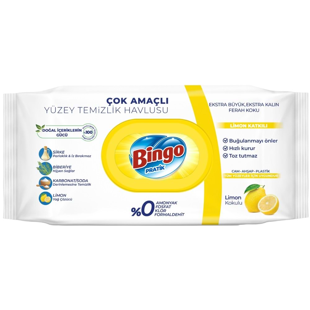 Bingo Practical Surface Cleaning Towel Lemon 96 Sheets