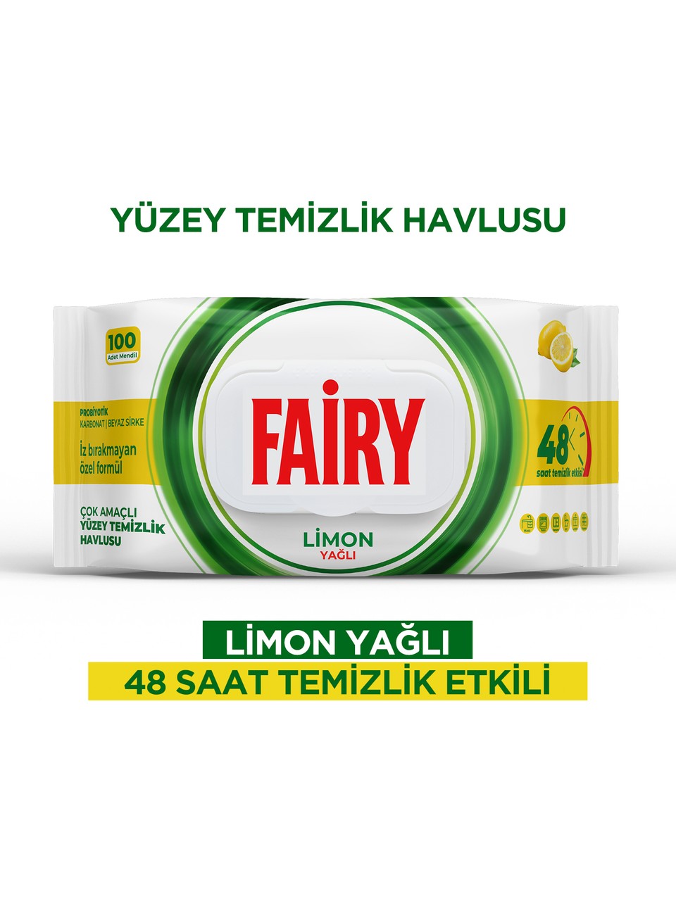 Fairy Multi-Purpose Surface Cleaning Wipes with Lemon Oil 100 Sheets