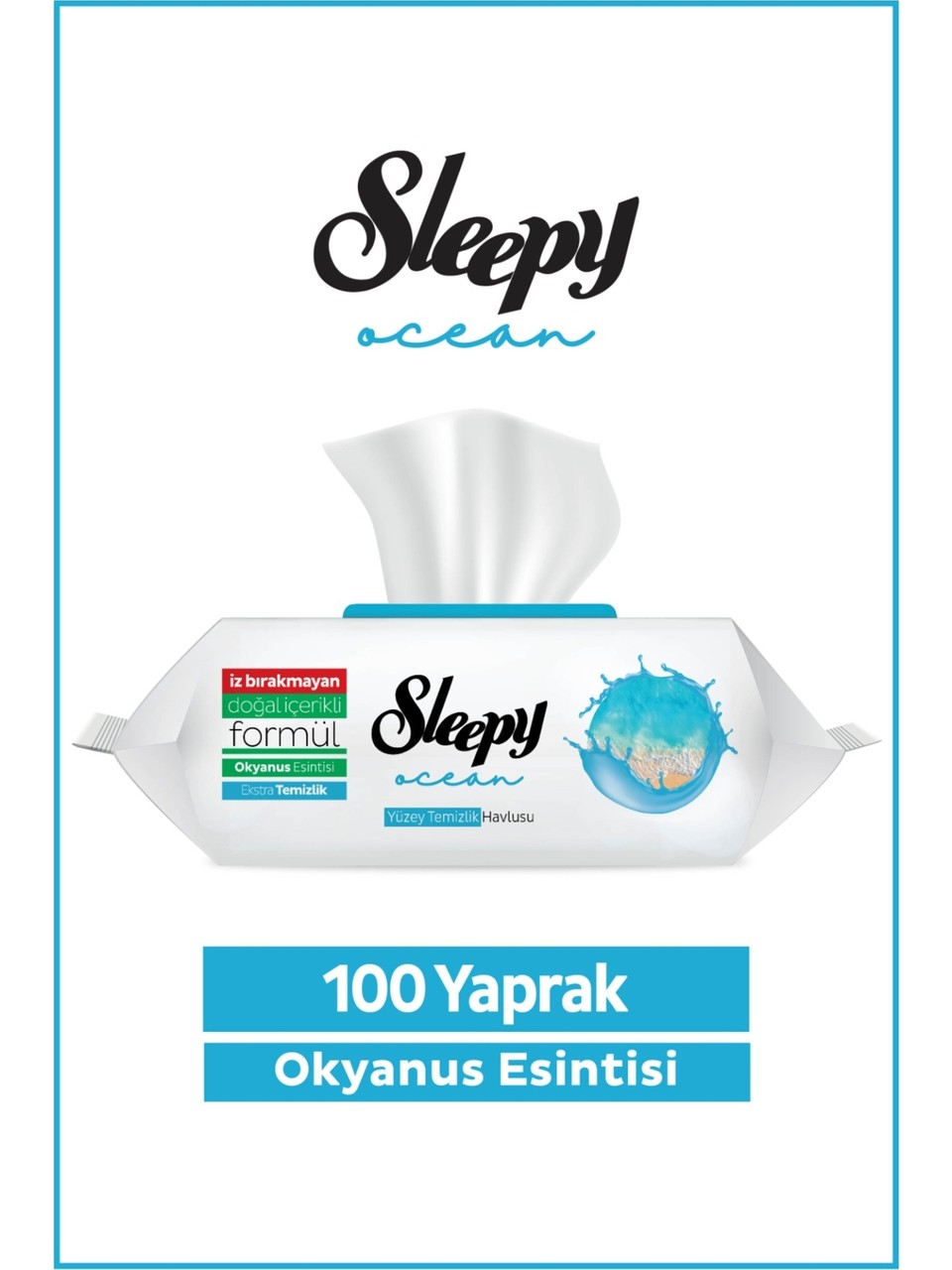 Sleepy Easy Clean Okyanus Esintisi Yüzey Temizleme Mendilleri 100 Yaprak