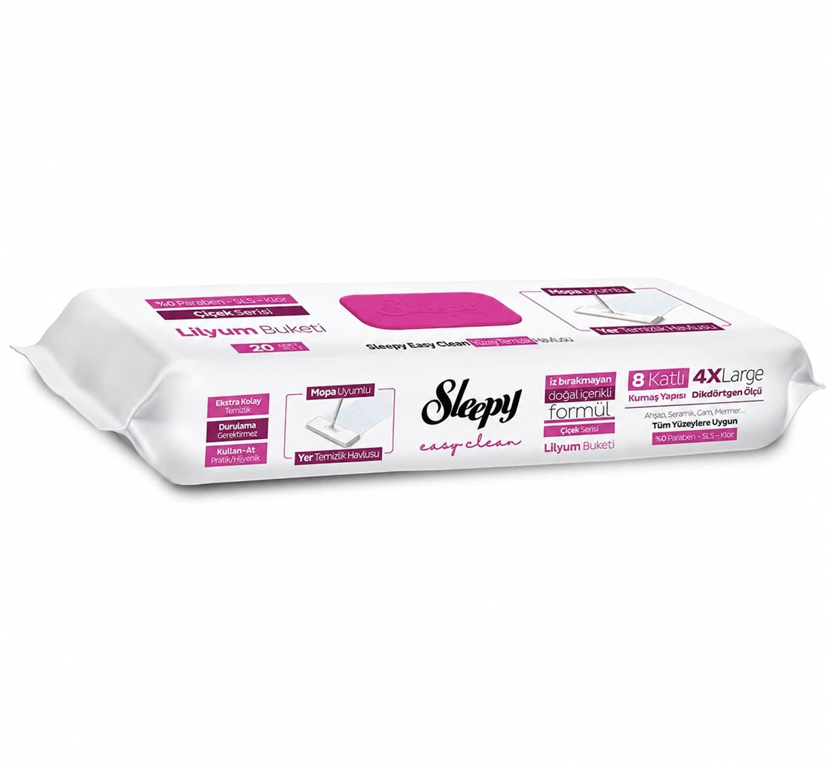 Sleepy Easy Clean Lily Bouquet Mop-Compatible Floor Cleaning Wipes – 20 Sheets