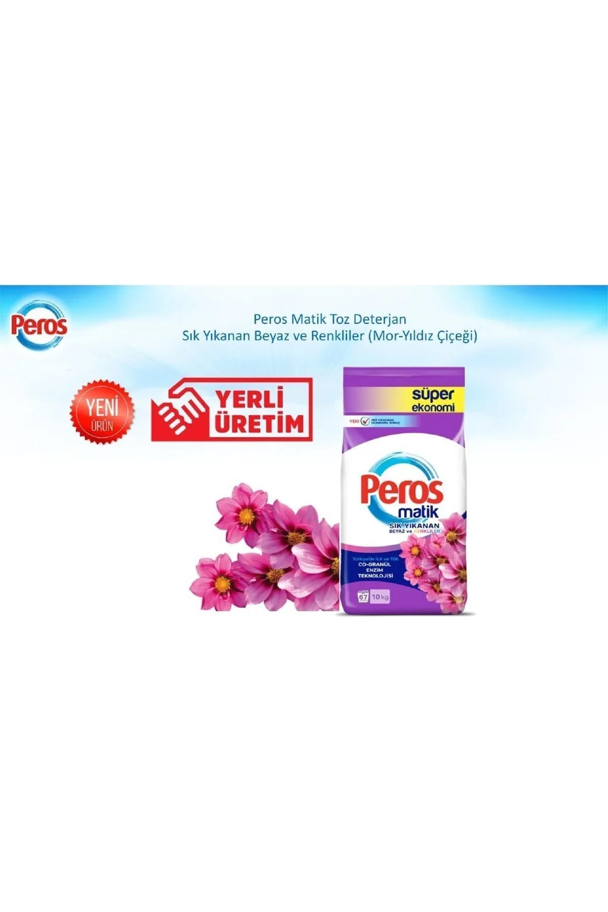 Peros Matik Beyazlar Ve Renkliler Yıldız Çiçeği 10 Kg - 67 Yıkama