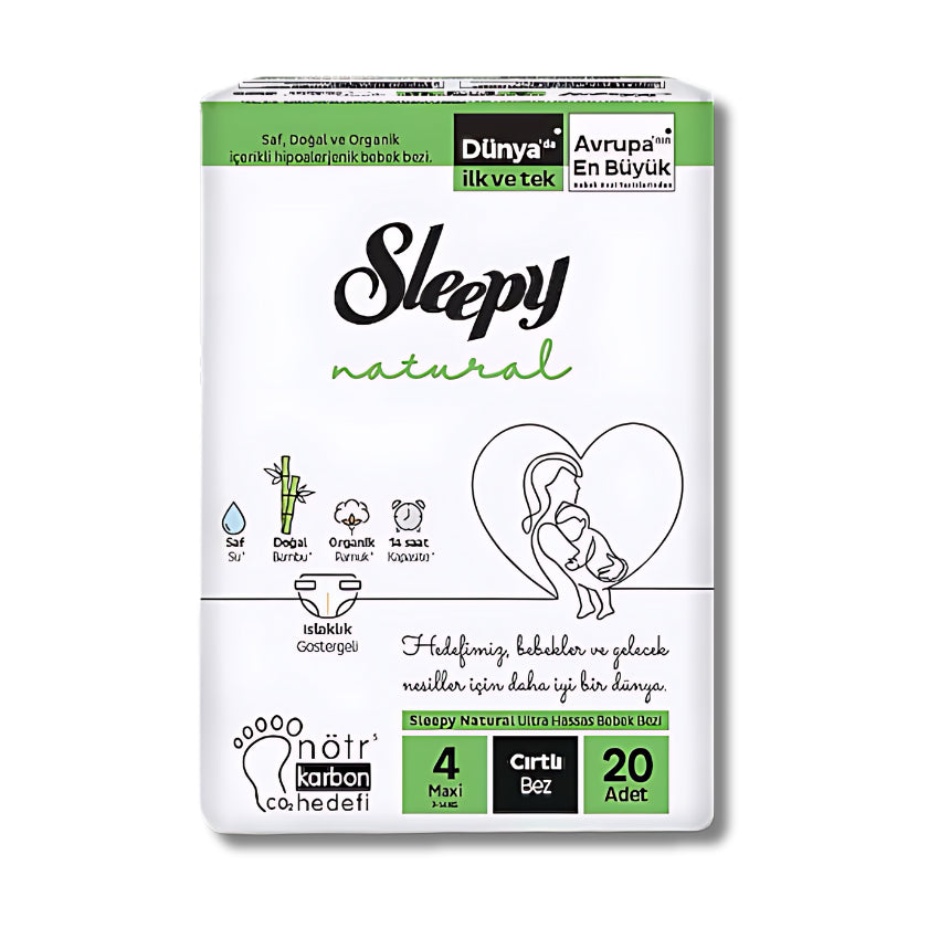 Sleepy Natural Ultra Hassas Bebek Bezi 4 Numara Maxi (7-14 Kg) - 20 Adet