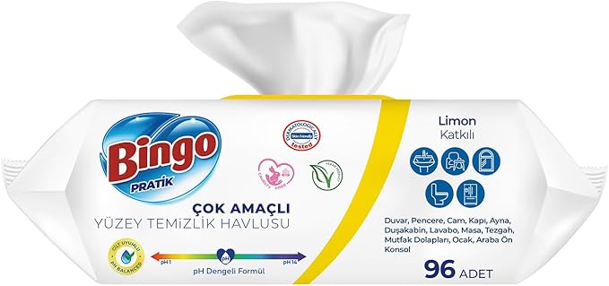 Bingo Practical Surface Cleaning Towel Lemon 96 Sheets