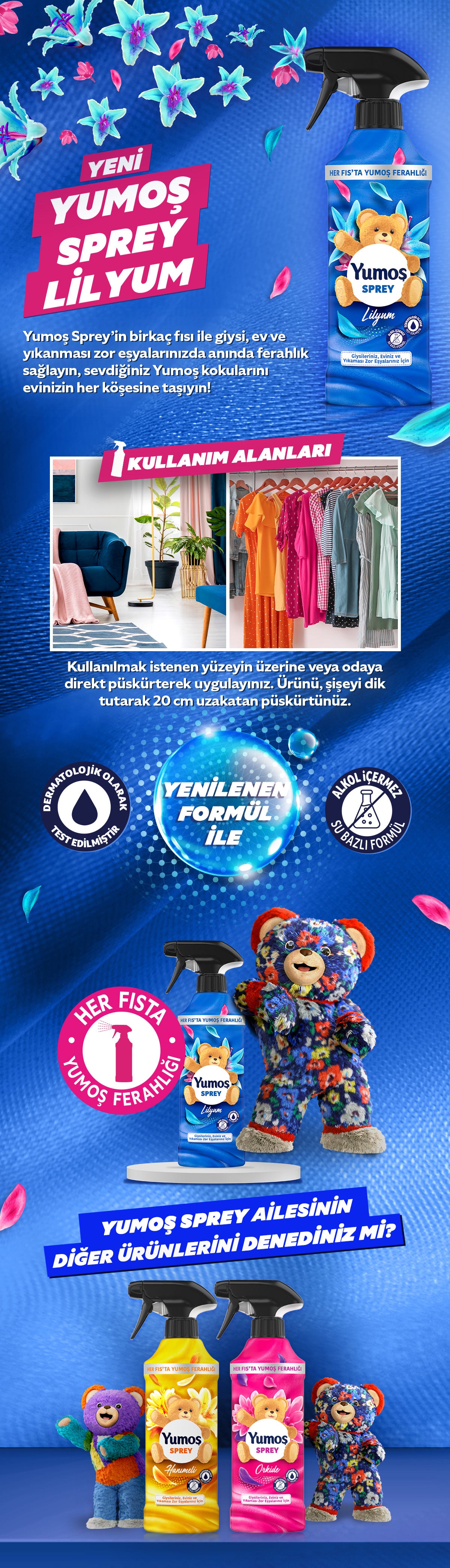 Yumoş Sprey Yıkaması Zor Eşyalar Için Lilyum 450 ml
