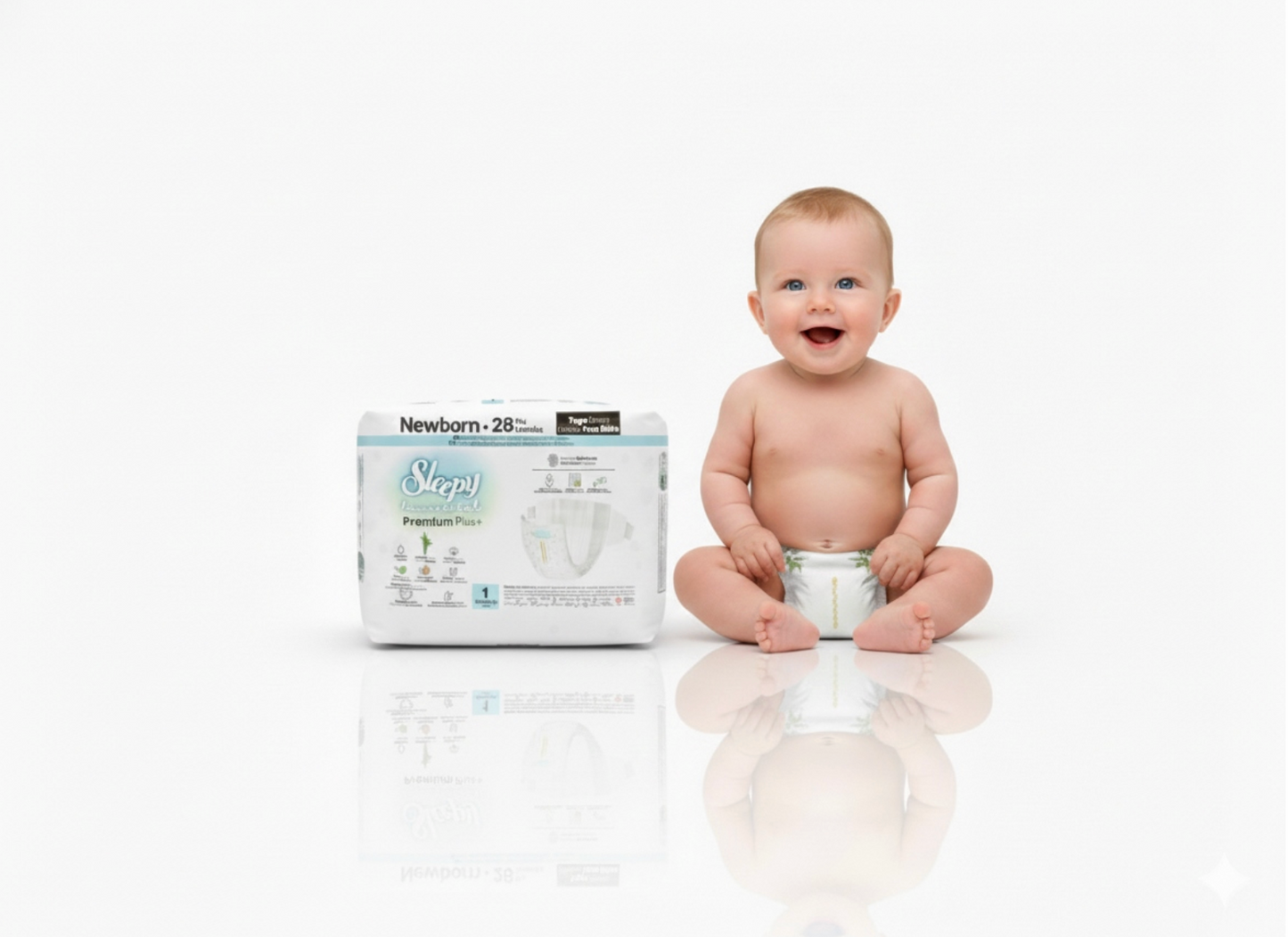 Sleepy Bio Natural Premium Plus Newborn Diapers Size 1 (2-5 Kg) 28 Pieces