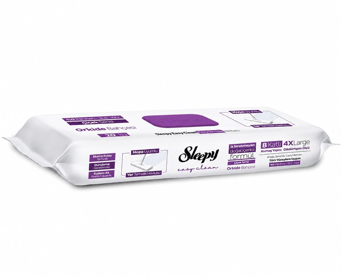 Sleepy Easy Clean Orchid Garden Mop-Compatible Floor Cleaning Wipes – 20 Sheets