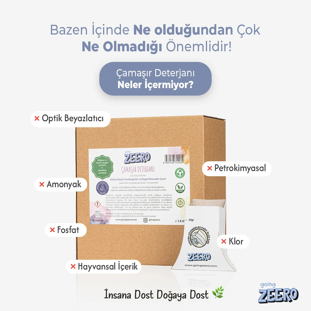 Zeero Doğal Konsantre Çamaşır Deterjanı - Bitki ve Mineral Kaynaklı - 40 Yıkama