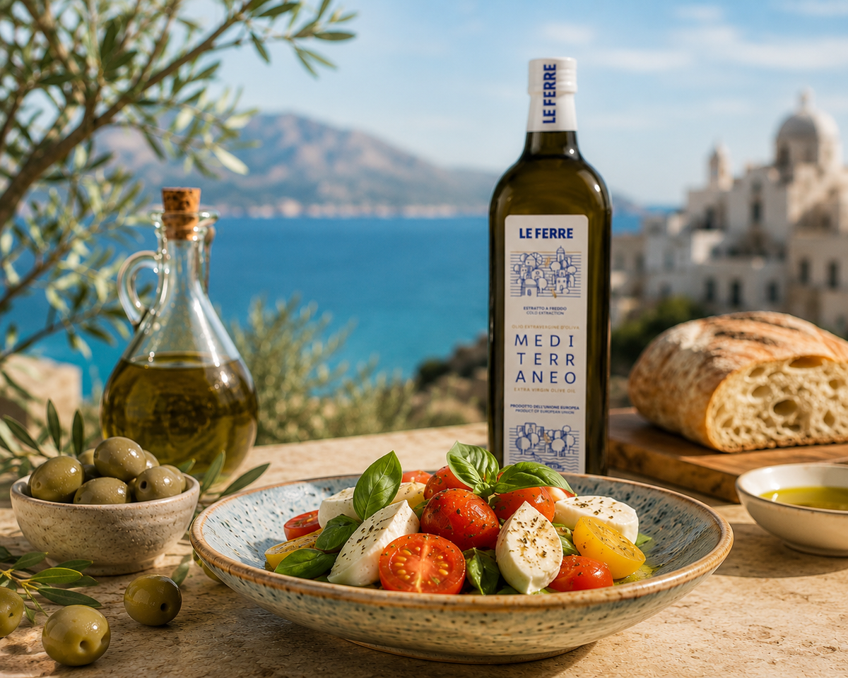 Le Ferre 5 litre extra virgin olive oil for everyday cooking.