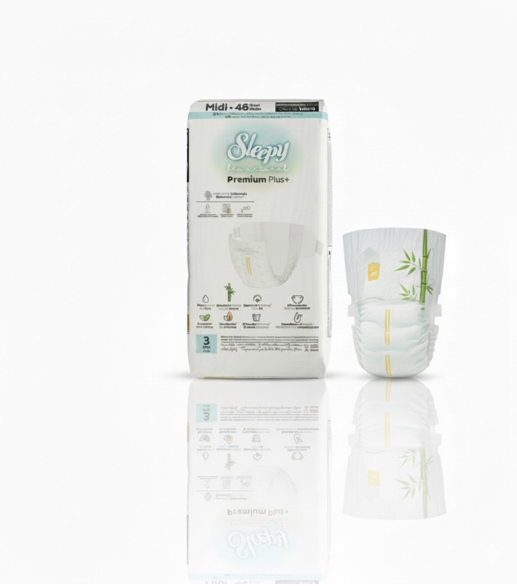 Sleepy Bio Natural Premium Plus Diapers Size 3 (4-10 Kg) 46 Pieces