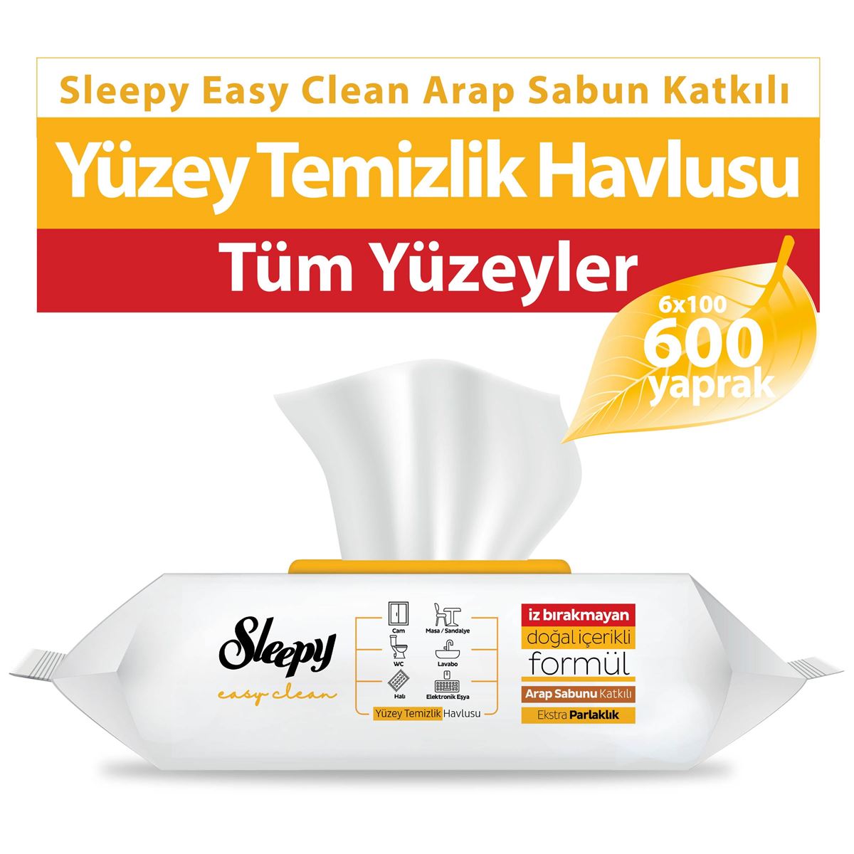 6 x Sleepy Easy Clean Dish Soap Added Surface Cleaning Towel 100 Sheets - Free Shipping