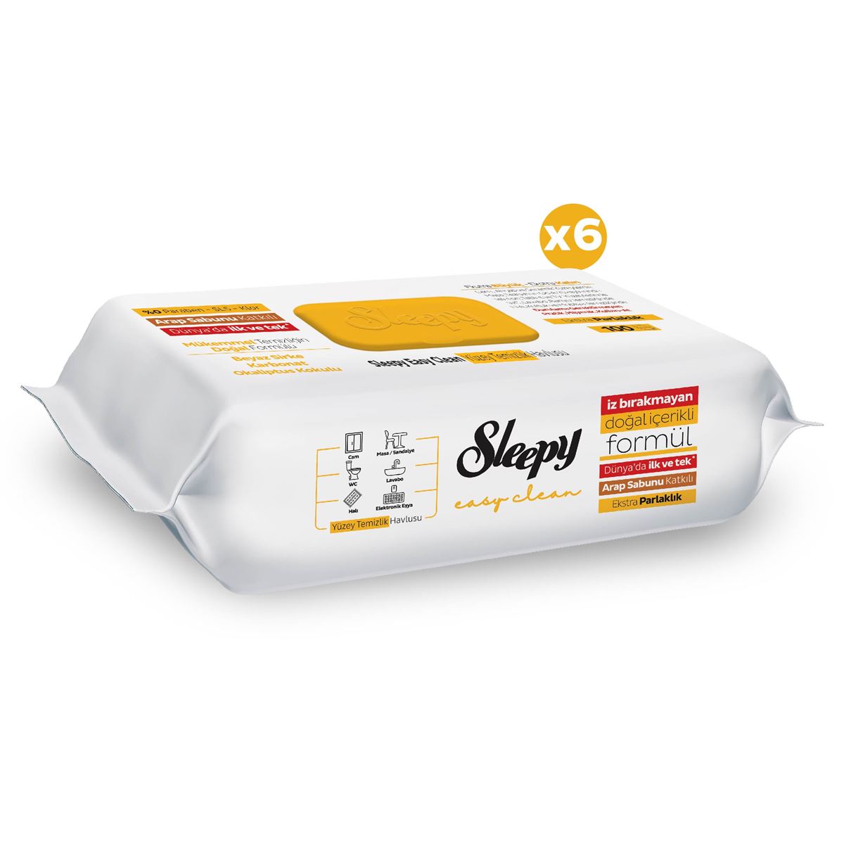 6 x Sleepy Easy Clean Dish Soap Added Surface Cleaning Towel 100 Sheets - Free Shipping