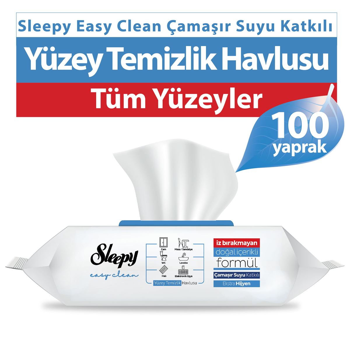 Sleepy Easy Clean Surface Cleaning Towel 100 Sheets