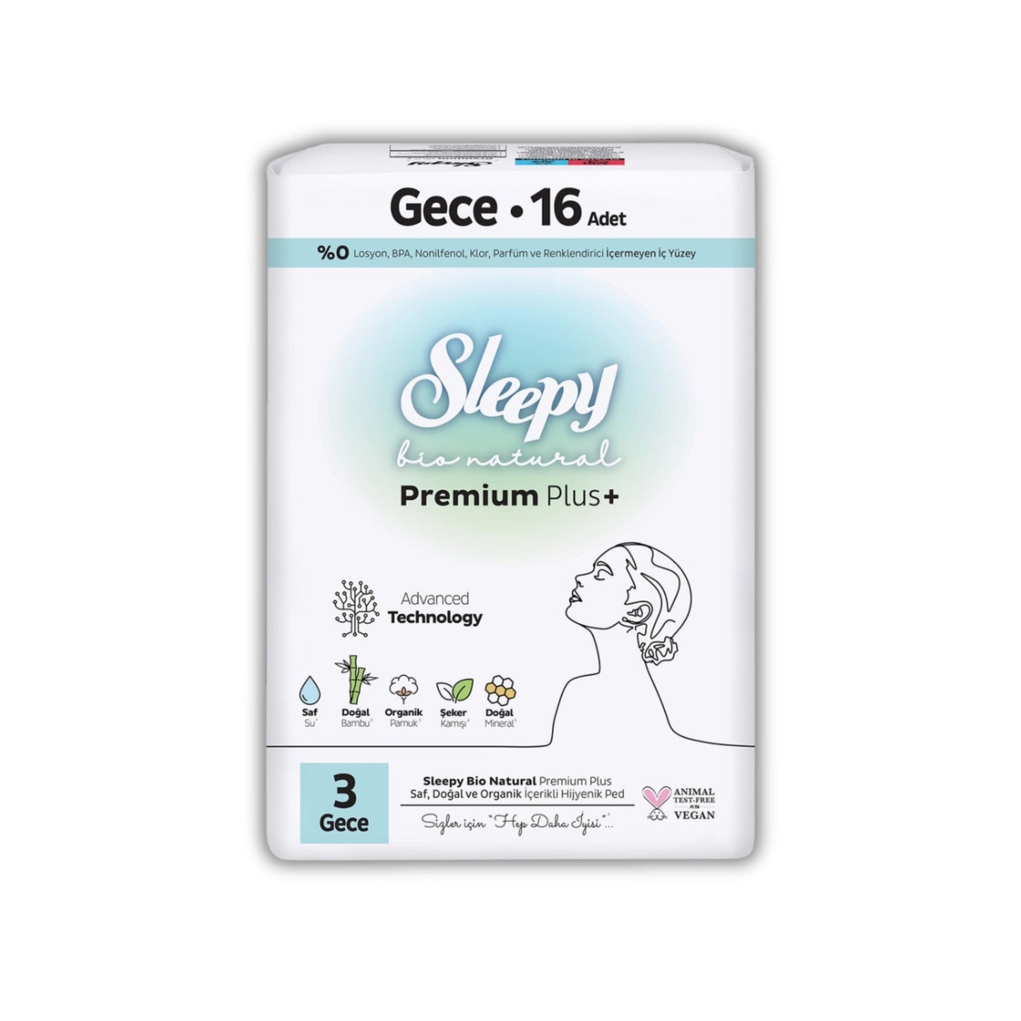 Sleepy Bio Natural Premium Plus Sanitary Pads No.3 / 18 pcs