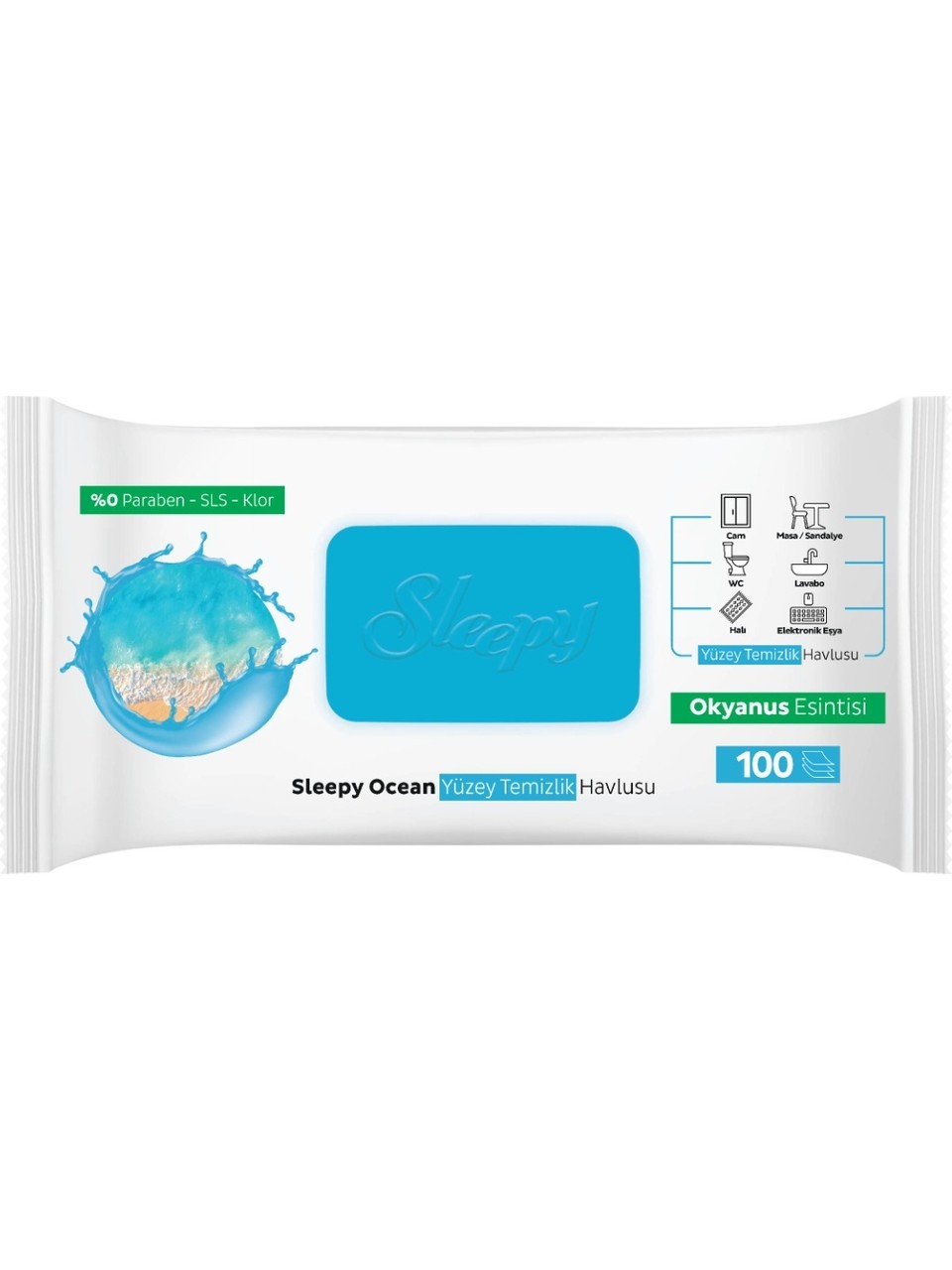Sleepy Easy Clean Ocean Breeze Surface Cleaning Wipes 100 Sheets