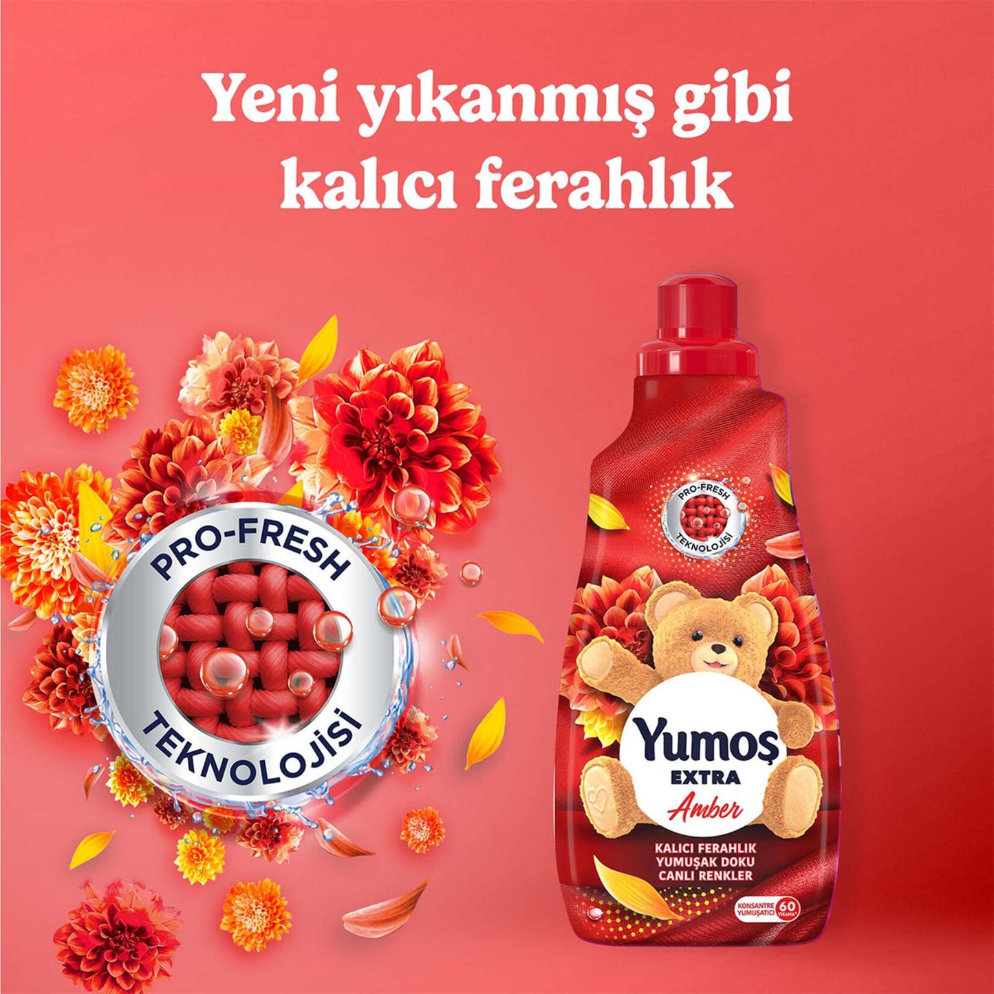 Yumoş Extra Konsantre Çamaşır Yumuşatıcı Amber 1440 ml - 60 Yıkama