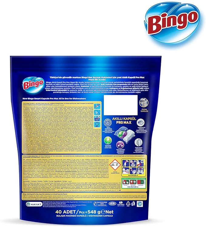 Bingo Dishwasher Capsules Pro Max 40 pcs
