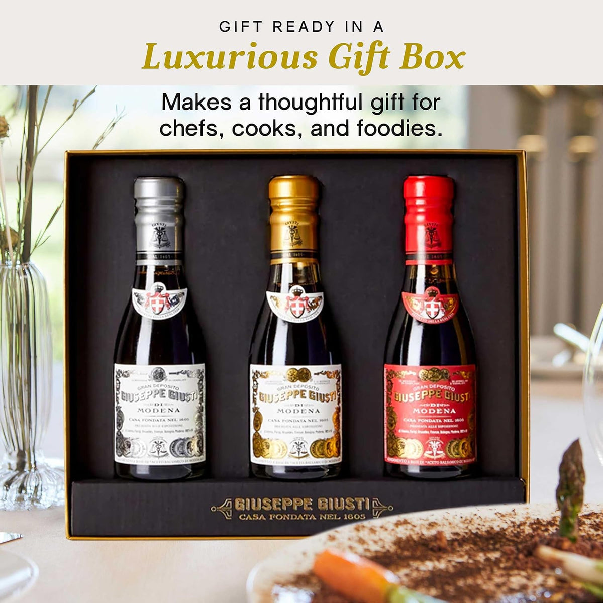 Giusti Balsamic Vinegar of Modena IGP Trio Gift Set – 3 × 100 ml