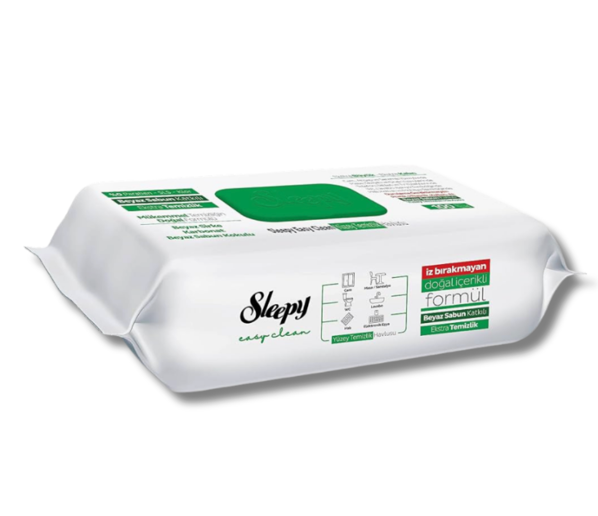Sleepy Easy Clean Beyaz Sabunlu Yüzey Temizleme Bezi 100 Yaprak