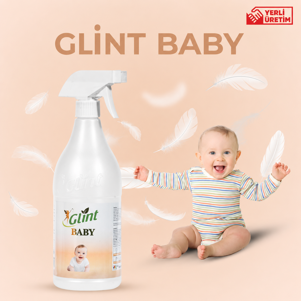 Glint Baby plant-based baby cleaner 1L fragrance-free stain remover for baby clothes and sensitive skin