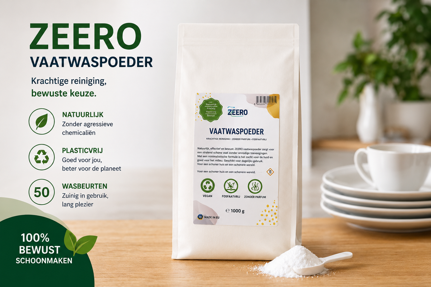 Zeero Dishwasher Detergent - Economical Package of 2 - 100 Washes