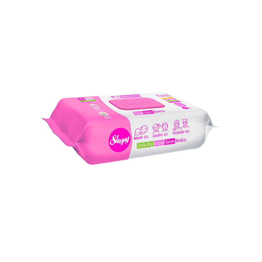 Sleepy Floral 25 wipe personal care travel pack