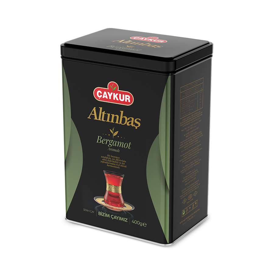 ÇAYKUR Altınbaş bergamot flavoured Turkish black tea 400g premium tea in metal tin box