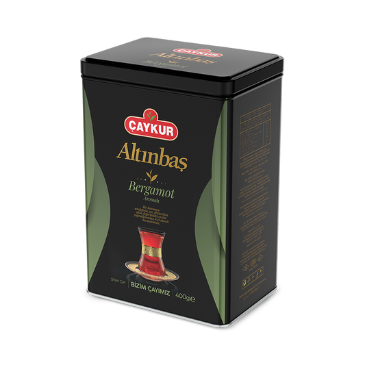 ÇAYKUR Altınbaş bergamot flavoured Turkish black tea 400g premium tea in metal tin box