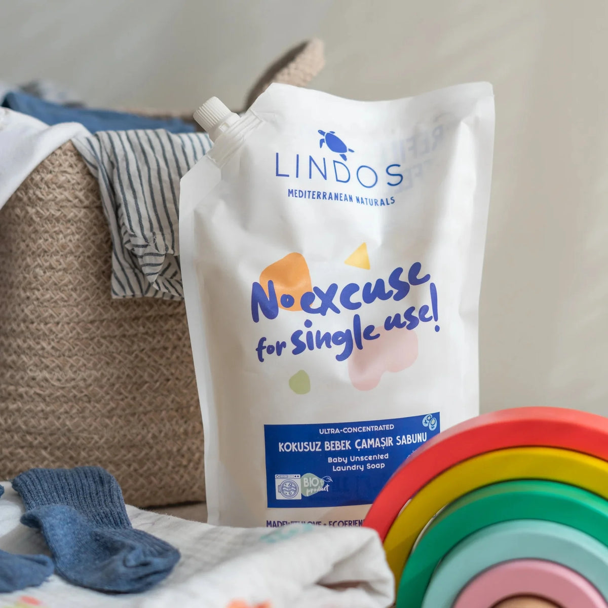 Lindos Naturals Doğal Bebek Çamaşır Deterjanı Yedek – Kokusu – 1200 ml – 48 Yıkamaya Kadar