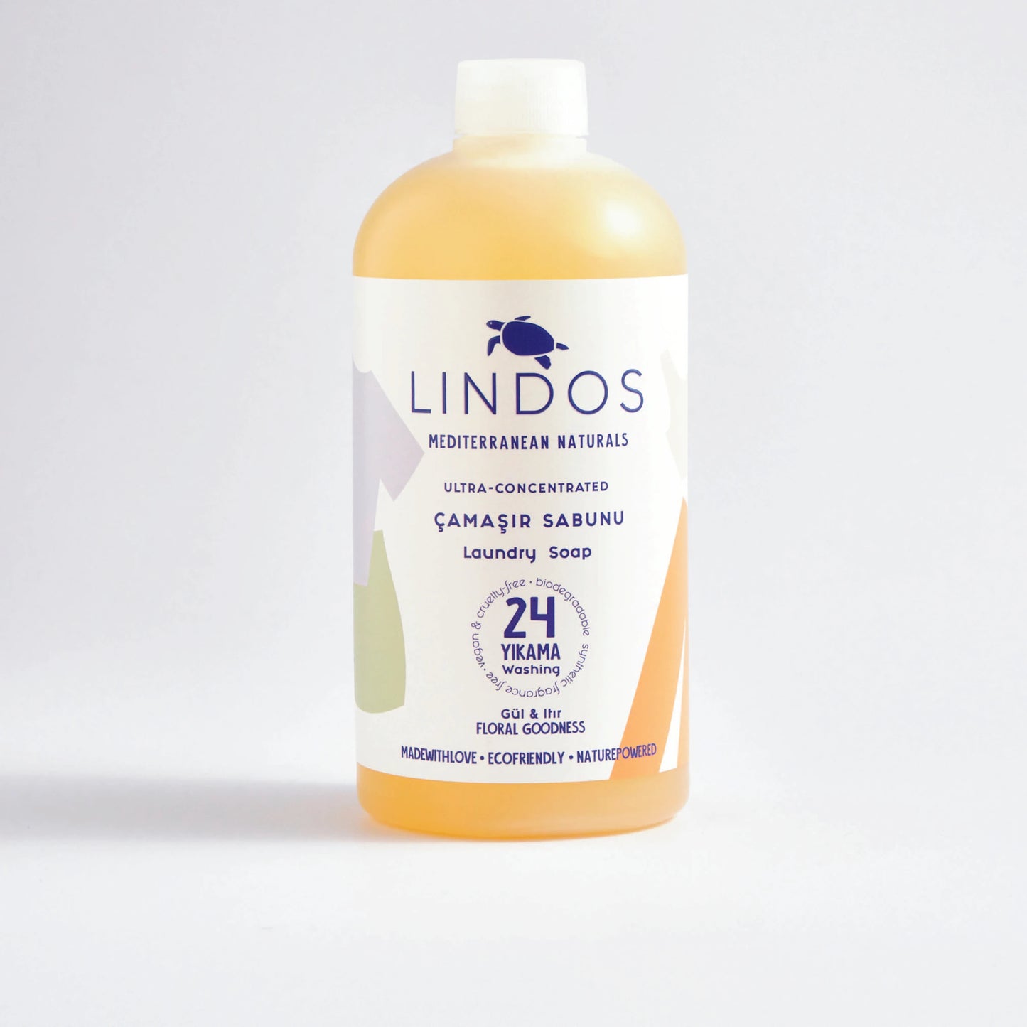 Lindos Naturals Wasmiddel, Kruidenzeep – Roos &amp; Neroli, 600 ml
