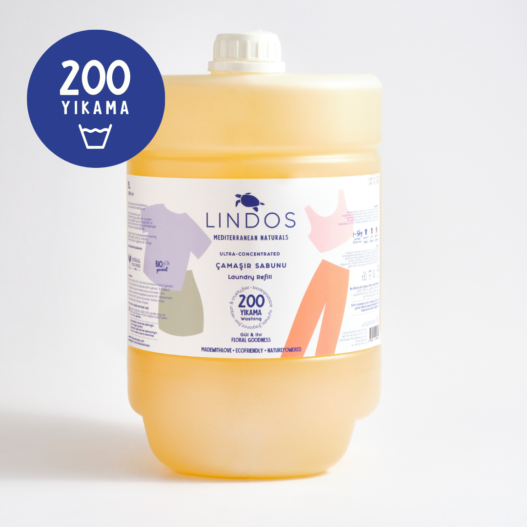 Lindos Naturals Natural Laundry Detergent – Rose & Geranium – 5 L – Up to 200 Washes