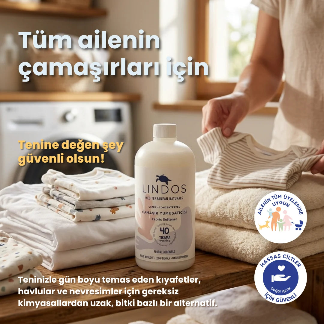 Lindos Naturals Doğal Konsantre Çamaşır Yumuşatıcısı – Sardunya ve Lavanta – 600 ml – 40 Yıkama