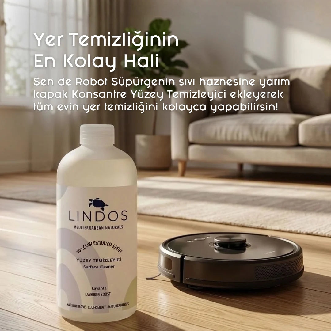 Lindos Naturals Super Concentrated Surface Cleaner – Orange & Bergamot – 600 ml + Spray Bottle