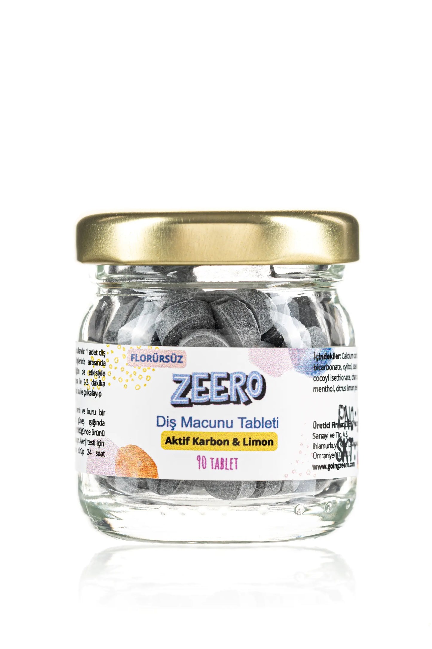 Zeero Toothpaste Tablet - Activated Carbon &amp; Lemon - Fluoride-Free Toothpaste