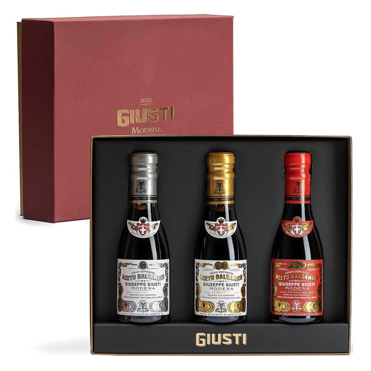 Giusti Balsamic Vinegar of Modena IGP Trio Gift Set – 3 × 100 ml