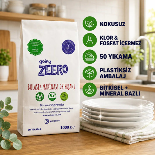 Zeero Natural Dishwasher Powder – Powerful Cleaning – 50 Washes – Eco-Friendly & Plastic-Free
