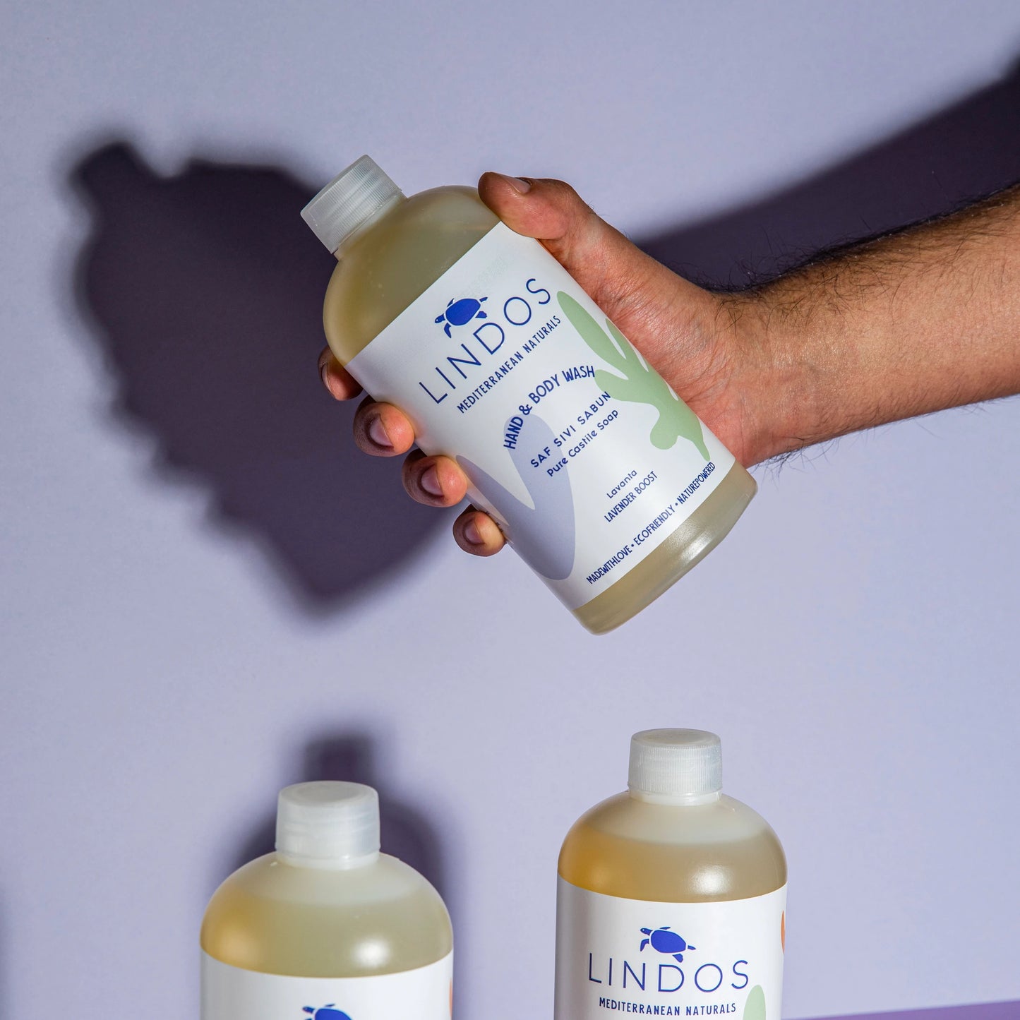 Lindos Naturals Saf Sıvı Kastil Sabunu - Lavanta - 1200 ml Yedek Şişe