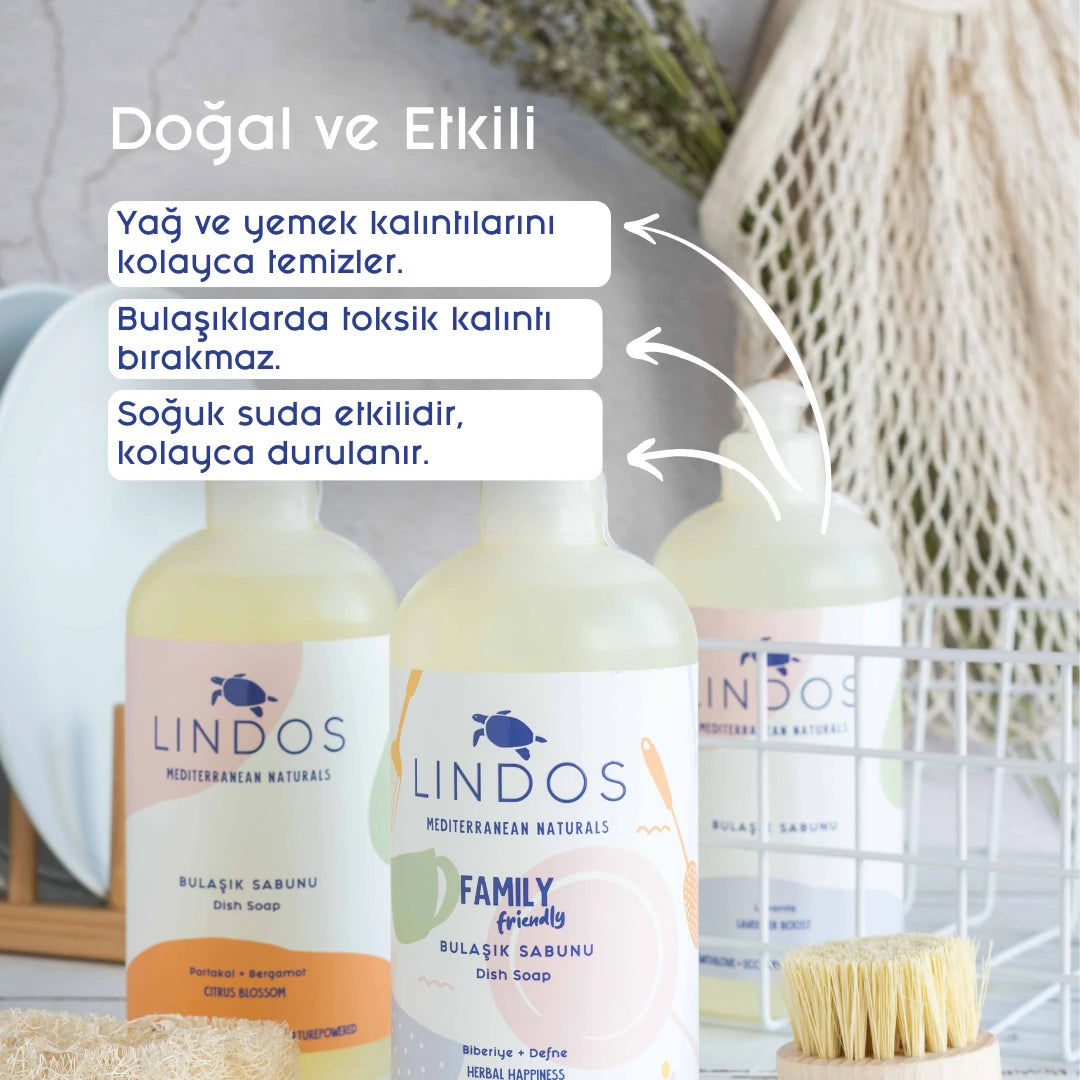 Lindos Natural Naturals Dishwashing Detergent Herbal Soap - Orange & Bergamot - 1200 ml Refill