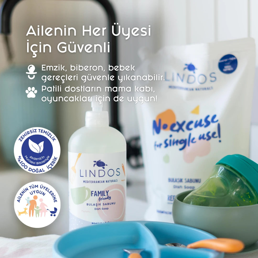 Lindos Natural Naturals Dishwashing Detergent Herbal Soap - Orange & Bergamot - 1200 ml Refill