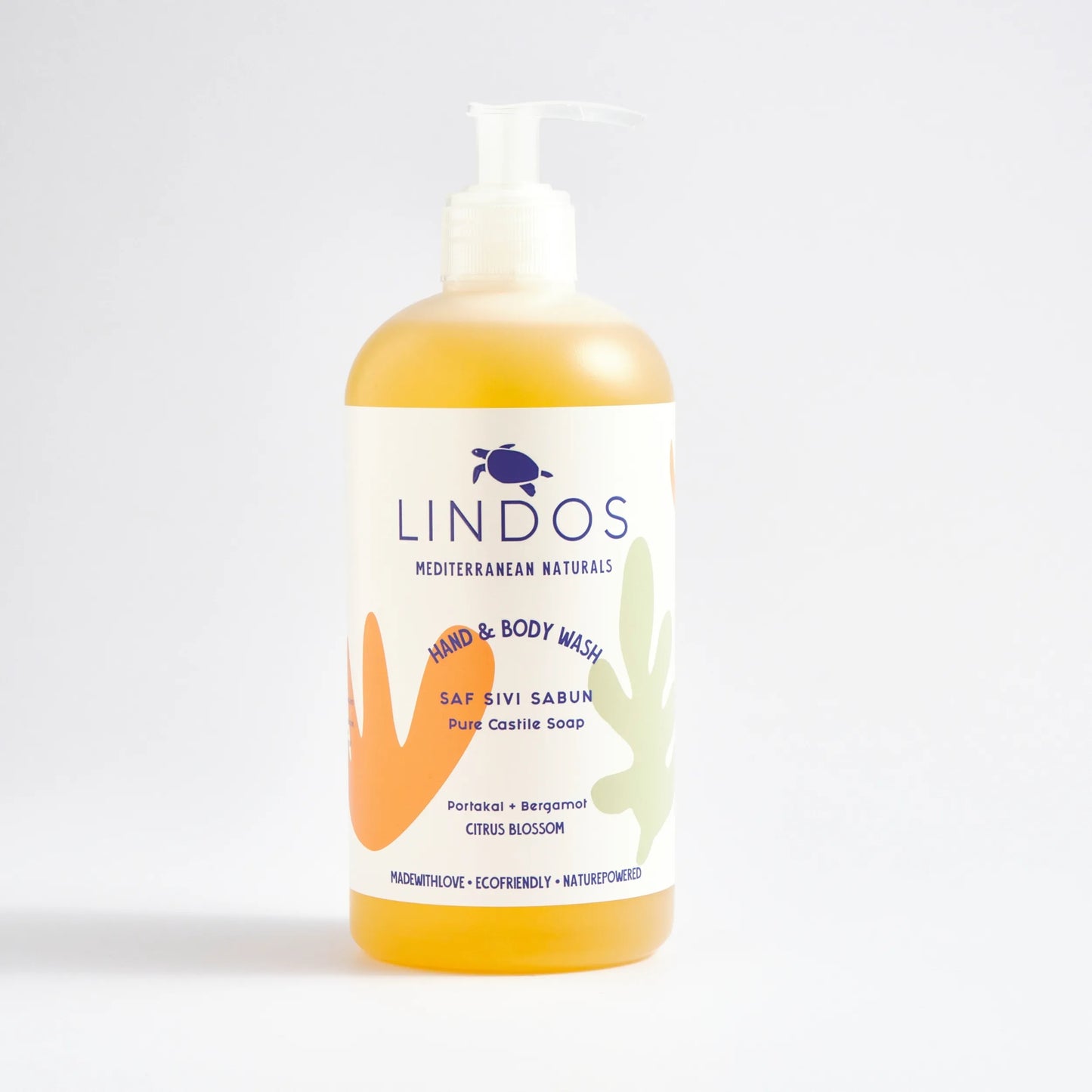 Lindos Naturals Pure Vloeibare Castillezeep - Sinaasappel &amp; Bergamot - 600 ml