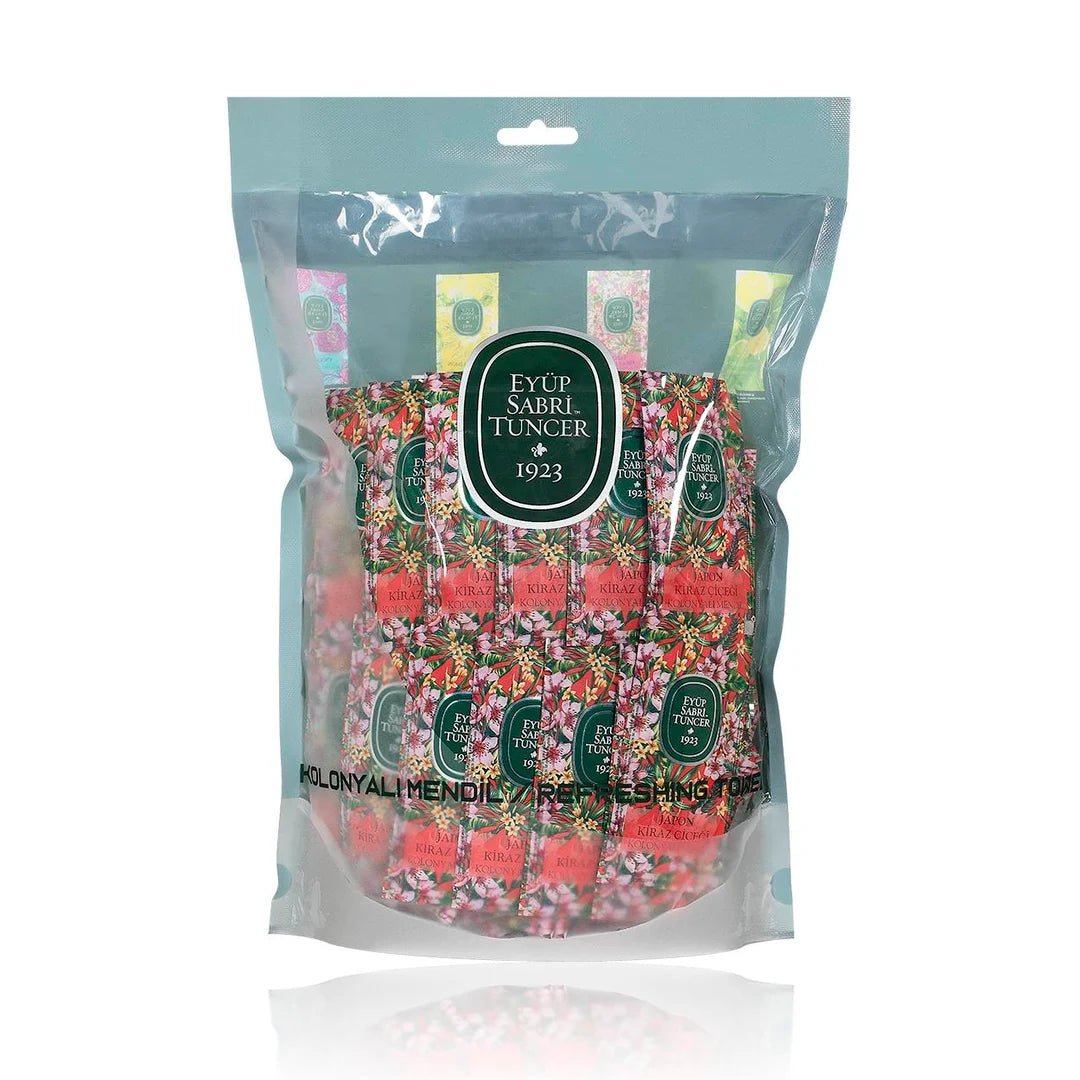 Eyup Sabri Tuncer Japanese Cherry Blossom Scented Refreshing Towels, 150 Pieces (Small Size)