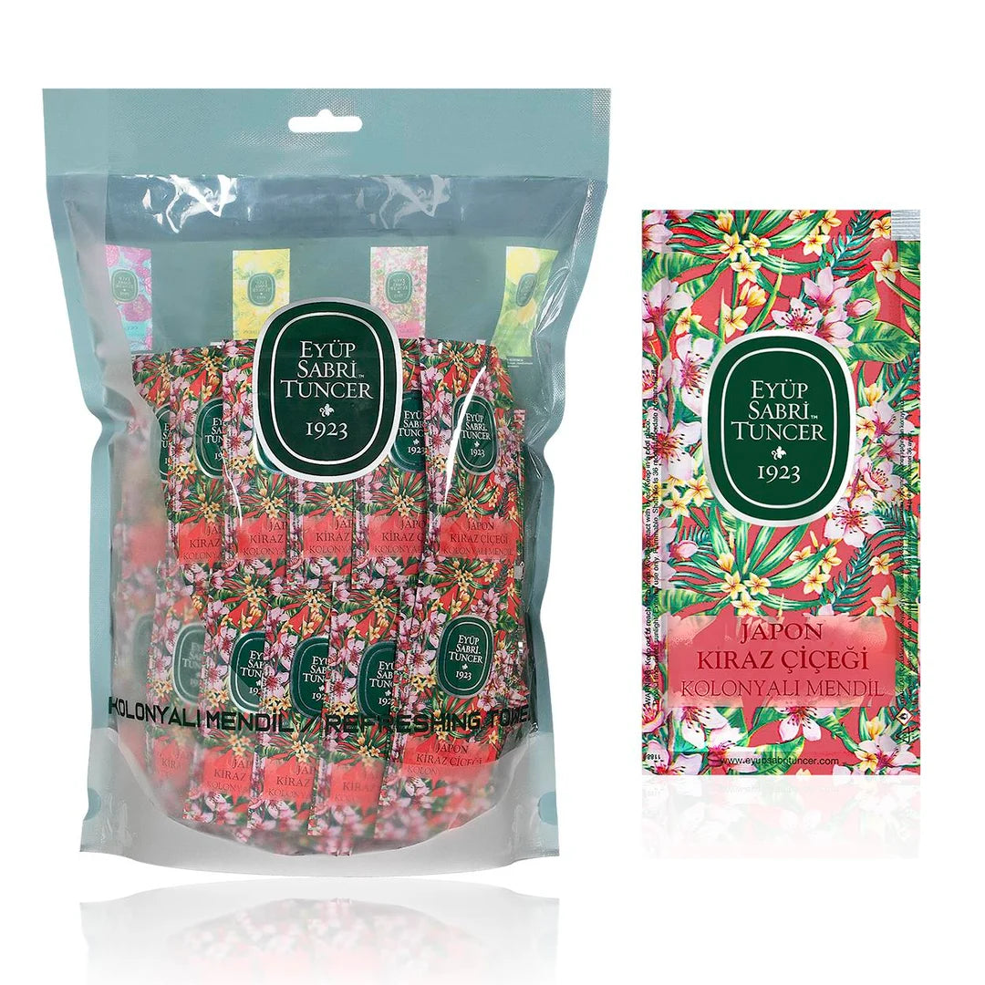 Eyup Sabri Tuncer Japanese Cherry Blossom Scented Refreshing Towels, 150 Pieces (Small Size)